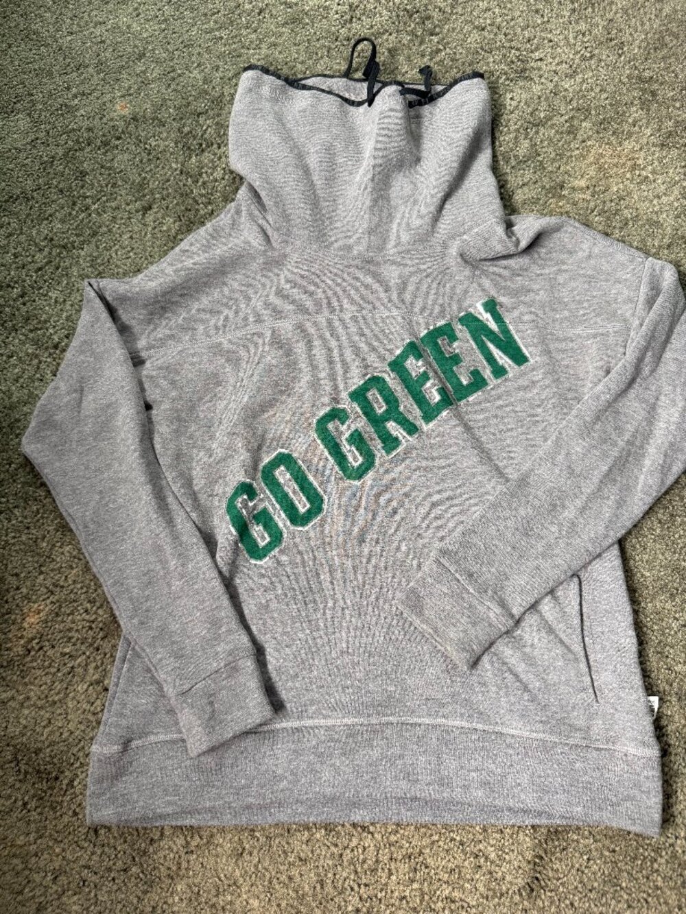 Pink - VS Mock Hooded Sweatshirt Go Green & White Michigan State MSU Pullover